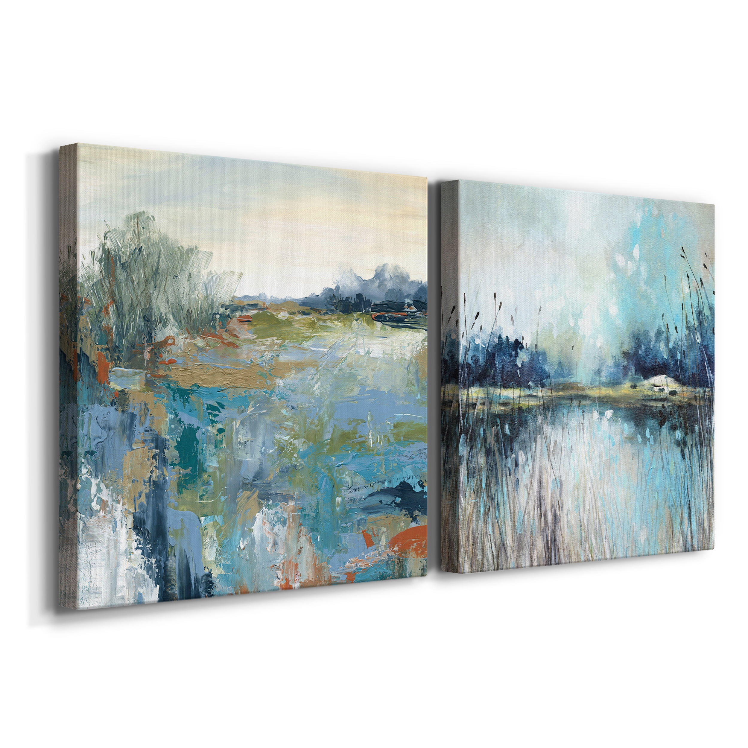 Energetic Earth - Premium Gallery Wrapped Canvas - Ready to Hang Set of 2 - 16 x 16 Each