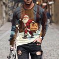 thumbnail image 1 of Blusas y camisas de manga larga con cuello redondo para hombre, blusa informal de manga larga con cuello redondo y estampado, blusa de poliéster para hombre, 1 of 5