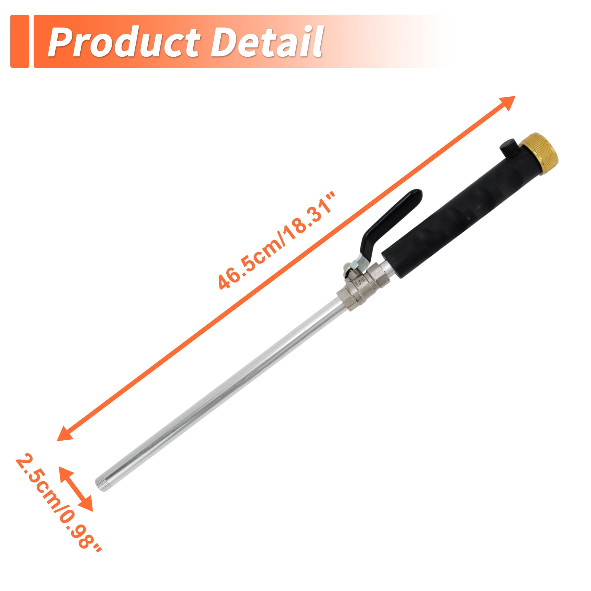 Unique Bargains Heavy Duty Water Hose Nozzle High Pressure Car Garden Hose Nozzle Adjustable Hand Sprayer for Gardening Vehicle Outdoor Washer Aluminum Alloy Copper TPR Black 1Pc