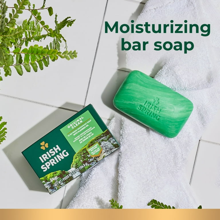 Irish Spring Bar Soap for Men All Skin Types Original Clean 3.7 Ounce 12 Bar Pack