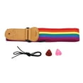 thumbnail image 2 of Correa Para Guitarra Rainbow, Cuero De Primera Y Algodón, Longitud Ajustable De 35,63 A 60,63 Pulgadas, Con Bolsillo Para Púas Y Correa Para Bajos Acústicos, Guitarras, 2 of 7