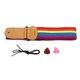 thumbnail image 2 of Correa Para Guitarra Rainbow, Cuero De Primera Y Algodón, Longitud Ajustable De 35,63 A 60,63 Pulgadas, Con Bolsillo Para Púas Y Correa Para Bajos Acústicos, Guitarras, 2 of 7