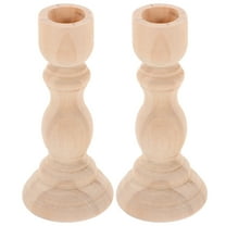 2pcs Wooden Candle Holders Candlestick Holders Rustic Pillar Candle Holder
