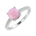 thumbnail image 2 of Sterling Silver with Natural Pink Opal and White Topaz Engagement Ring, 2 of 3