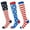 Flag, variant on 3 Pairs Compression Socks for Women Knee High for Running Work Support Nurses Pregnancy Travel