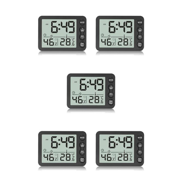 Inteprter Reloj Digital de escritorio, Sensor Dual, alarma electrónica, termómetro, botón de operación, funciona con batería, temporizador LCD, Type2 NO2 Inteprter CBP162530