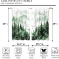 thumbnail image 2 of Green Misty Forest Small Kitchen Curtains Tree Mountain Window Treatment Woodland Landscape Rod Pocket Cafe Short Curtains for Bathroom Dining Room Men Tier Treatment Drapes 27.5x39 inch, 2 of 6