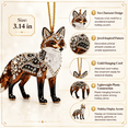 thumbnail image 3 of Desaam Fox Christmas Tree Ornament, 3.14 in, Jewel-Like Details with Gold Hanging Cord, 3 of 6