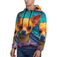 thumbnail image 3 of Sigee Colorful Textured Chihuahua for Men's Pullover Hoodie Sweatshirts Adult Casual Long Sleeve Sweatshirts ,Sizes S-4XL-4X-Large, 3 of 7