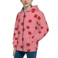 thumbnail image 2 of Rocae Strawberries for Zip Up Hoodies for Teen Sweatshirt with Hood-Medium, 2 of 6