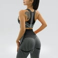 thumbnail image 4 of BLVB Workout Outfits for Women 2 Piece Outfits Seamless Crop Tank High Waist Yoga Leggings Sets Active Wear Black, 4 of 4