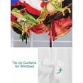 thumbnail image 3 of Puerto Rico Flag Tie Up Curtains for Windows 63 Inch Length Balloon Curtains Kitchen Adjustable Balloon Window Shade Frog Red Flower Summer Leaf Tie Up Valance Bathroom Curtain Window 46"x63", 3 of 6