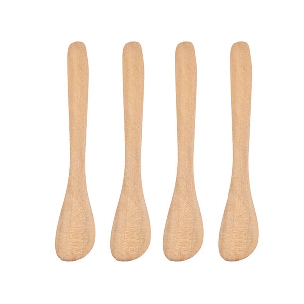 4 piezas de pan de madera de loto estilo japonés, mantequilla natural práctica, mermelada de cabeza redonda, suministros de cocina para el hogar - 15,5 x 2,7 cm (imagen 1)