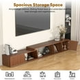 thumbnail image 4 of Swpormundo Extendable TV Stand with 2 Cabinets Minimalist Rectangle Entertainment Center Walnut TV Console Table up to 110" (Extendable: 70.9”W-106”W) (Walnut), 4 of 9