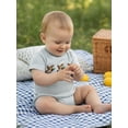 thumbnail image 4 of BemeyourBBs Newborn Baby Boy Mallard Duck Outfits Waffle Knit Bubble Romper Cute Infant Summer Clothes Short Sleeve Duck Embroidery Bodysuit Playsuit, 4 of 9
