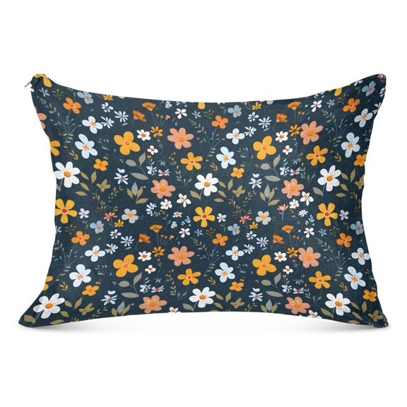 Ditsy Flower and Plants Plush Pillow Cases Standard Size Ultra Soft Warm Pillowcases with Zipper 20"x26"