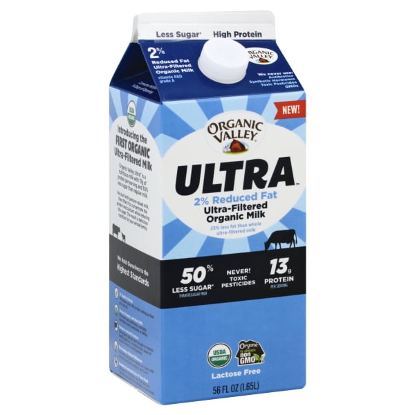 Organic Valley Ultra Organic 2 Reduced Fat UltraFiltered Milk, 56 oz