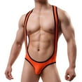 thumbnail image 2 of HUPOM Mens Underwear Boxer Briefs Male Thongs Medium waist Comfort Waist Solid Thong Orange 2XL, 2 of 9