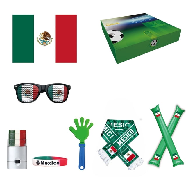 Set completo para fiesta de aficionados al fútbol: material de tela, gafas del equipo, matracas, pintura facial y pancartas; suministros para fiestas deportivas y celebraciones de días de partido