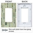 thumbnail image 3 of Yayeee Rocker Switch Wall Plate 3-Gang 6.5"x4.6" Home Decorative Outlet Cover, Green Floral Guitar Pattern, 3 of 6