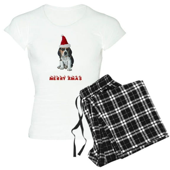CafePress - Beagle Christmas Women's Light Pajamas - Women's Short Sleeve Print T-Shirt and Pants Light Cotton Pajama Set