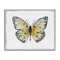 Stupell Industries Beautiful Butterfly on White Animals Painting Gray Framed Art Print Wall Art, 14 x 11