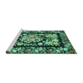 thumbnail image 2 of Ahgly Company Machine Washable Indoor Round Medallion Turquoise Blue French Area Rugs, 3' Round, 2 of 4
