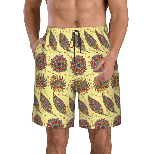 Fotbe Bohemia Trajes de Baño Estampados para Hombre, Shorts de Verano de Secado Rápido, Ropa de Playa, Bañadores-XX-Large