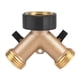 thumbnail image 2 of Adaptador de grifo de agua de latón, conector de manguera 3/4 en forma de Y de 2 vías para riego de jardín (estándar americano), 2 of 14