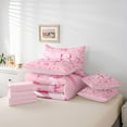 thumbnail image 6 of Homewish Bow Initial B Letter Bedding Comforter Set 7pcs, Dreamy Fairy Tale Bow Queen Bedding Sets, Cute Cartoon Style Reversible Queen Sheet Sets, Super Cozy Room Decor, 6 of 8