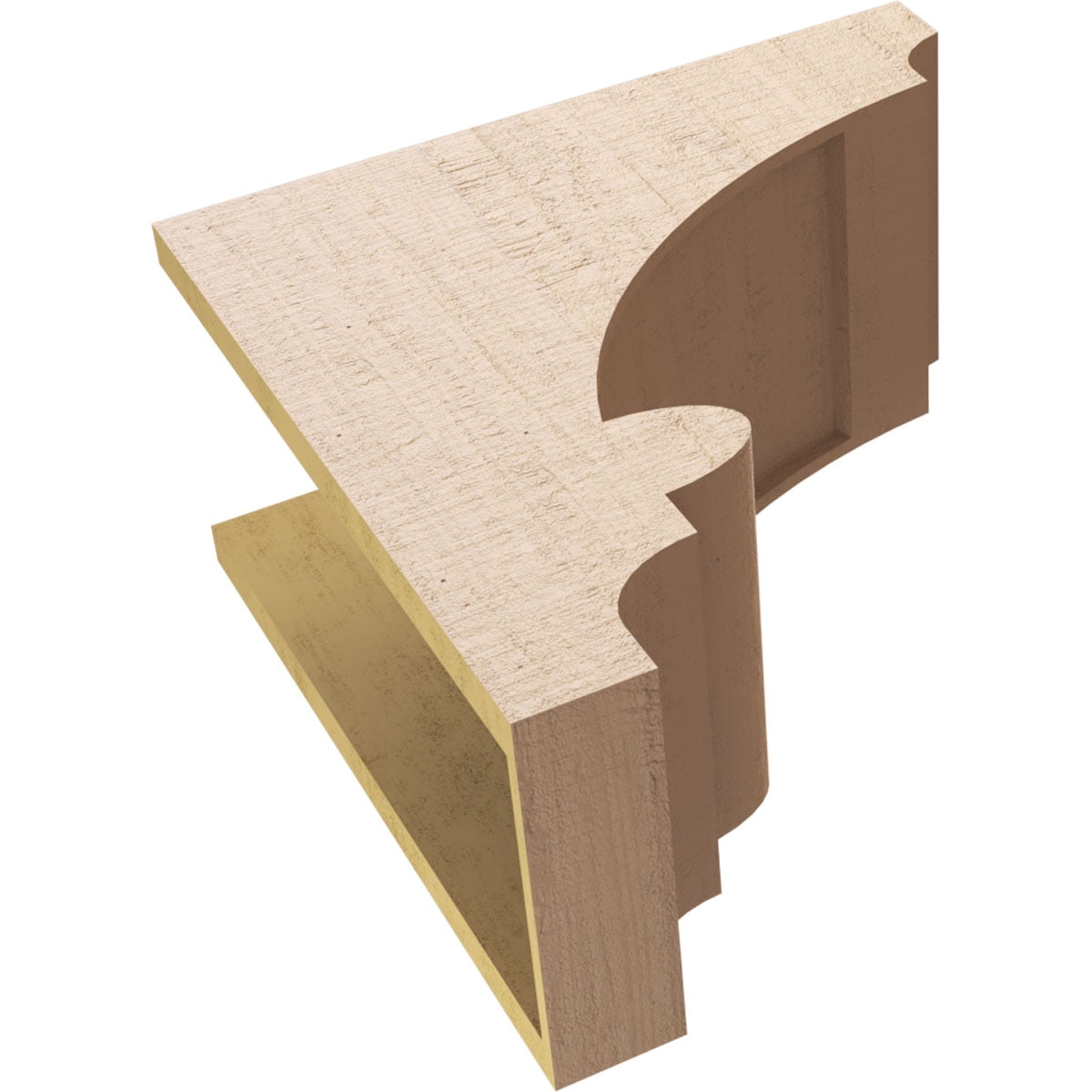9"W x 18"D x 18"H Classic Diane Rough Cedar Woodgrain TimberThane Corbel, Primed Tan