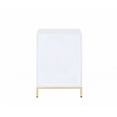 thumbnail image 2 of 16" X 20" X 30" White High Gloss Gold Metal Wood Cabinet, 2 of 6