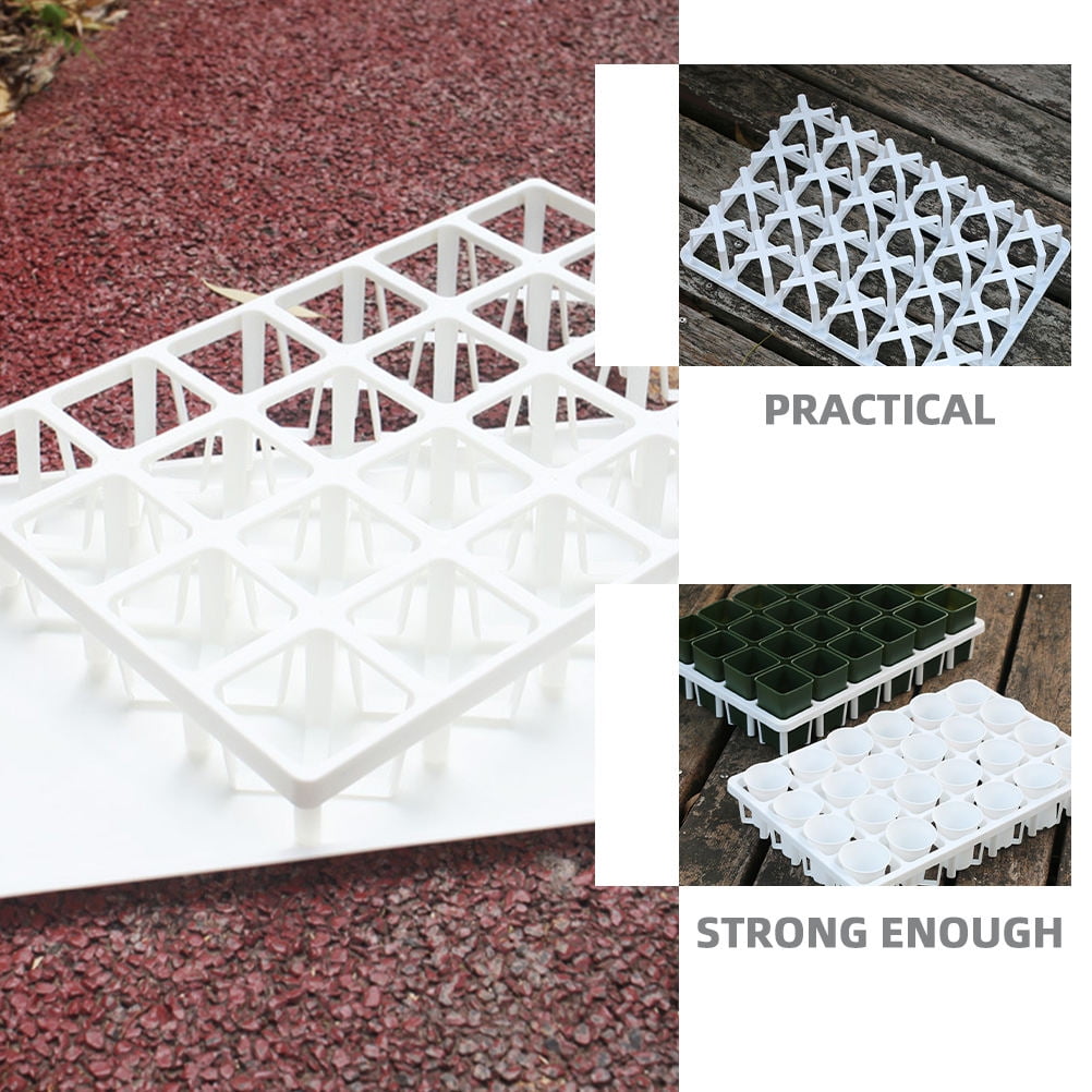 RENACLIPY 6-Pack White Plastic Nursery Pot Trays with Round Design for Indoor Gardening, Seed Starting and Plant Propagation