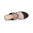 thumbnail image 4 of BLISSFUL STEP Women's Rhiness Heel Block Heels Slide Sandals Black 6, 4 of 7