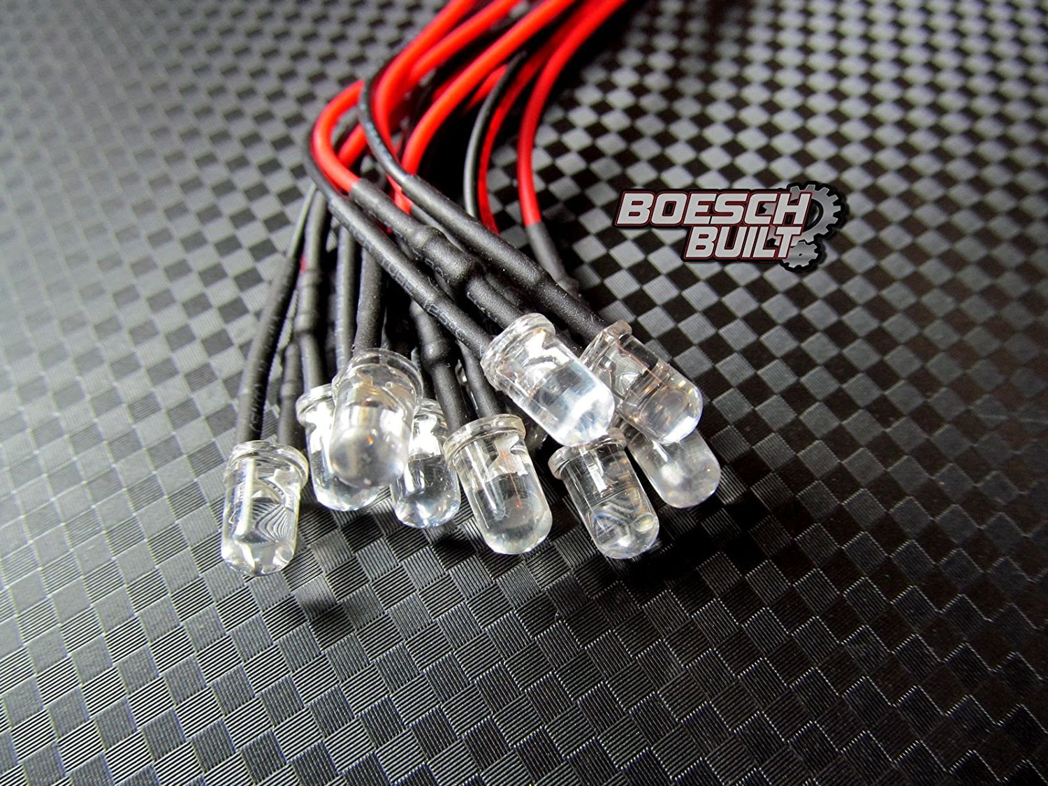 LOT OF 10 HO & N SCALE 3 MM PRE-WIRED LED LIGHT 12 VOLTS BLUE 