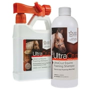 UltraCruz Equine Foaming Horse Shampoo with Travel Applicator and Refill Bundle, 32 oz Each