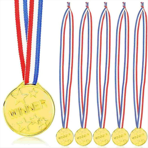 100 Piezas Medallas para Niños Medallas de Juegos de Fútbol Suministros para Fiestas Día del Deporte de Metal Premio de para Niños para Baloncesto Fútbol