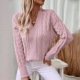 thumbnail image 4 of Utoimkio Women's Oversized Sweater Long Sleeve V Neck Knit Casual Warm 2025 Fall Pullover Sweaters Tops Winter Outfits, 4 of 5