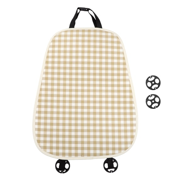Unique Bargains Brown Checkered Pattern Car Seat Covers Cotton Car Seat Protector with Non-Slip Backing Universal Fit for Most Vehicles 1 Pc Front Rear Rows
