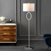 JONATHAN Y April 61" Metal Modern Contemporary LED Floor Lamp, Nickel, JYL1089C