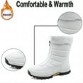 thumbnail image 2 of Women's Winter Snow Boots Outdoor Hiking Skiing Comfortable Anti-Slip Plush Zipper Cold-Resistant Thickened High Boots White 8 US, 2 of 7