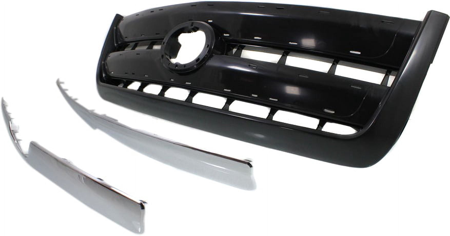 Grille Assembly Compatible With 2003-2006 Toyota Tundra Standard Cab Pickup Extended Painted Black Shell and Insert