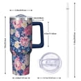 thumbnail image 2 of OBREWU Pioneer Flower Tumbler with Handle and Lid,40oz Pioneer Flower Double Wall Vacuum Insulated Tumbler,Pioneer Flower Cups Gift for Women and Men, 2 of 7