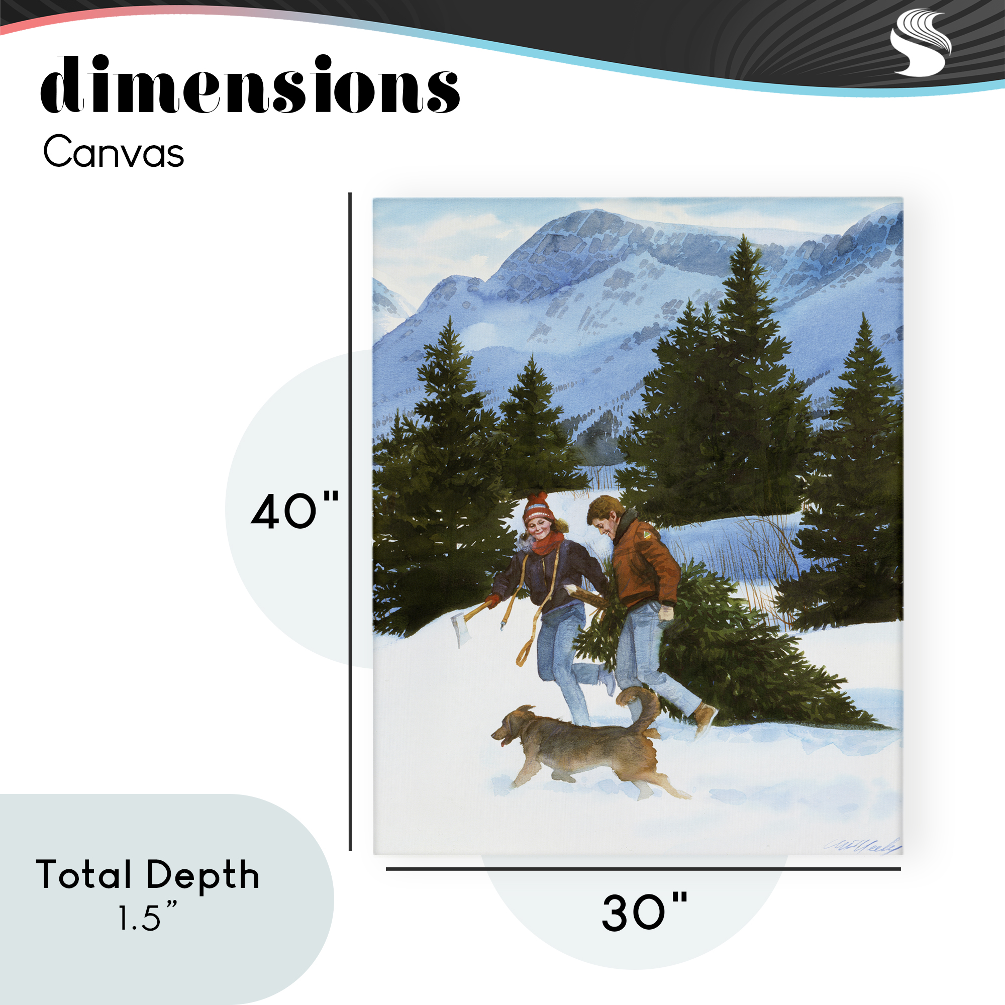 Couple Bringing Home Tree Canvas Wall Art, design by Wind River Studios