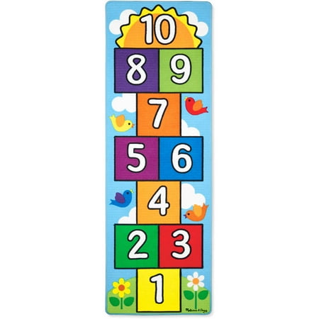 Melissa & Doug Hop and Count Hopscotch Game Rug , 3-Pieces, 78.5