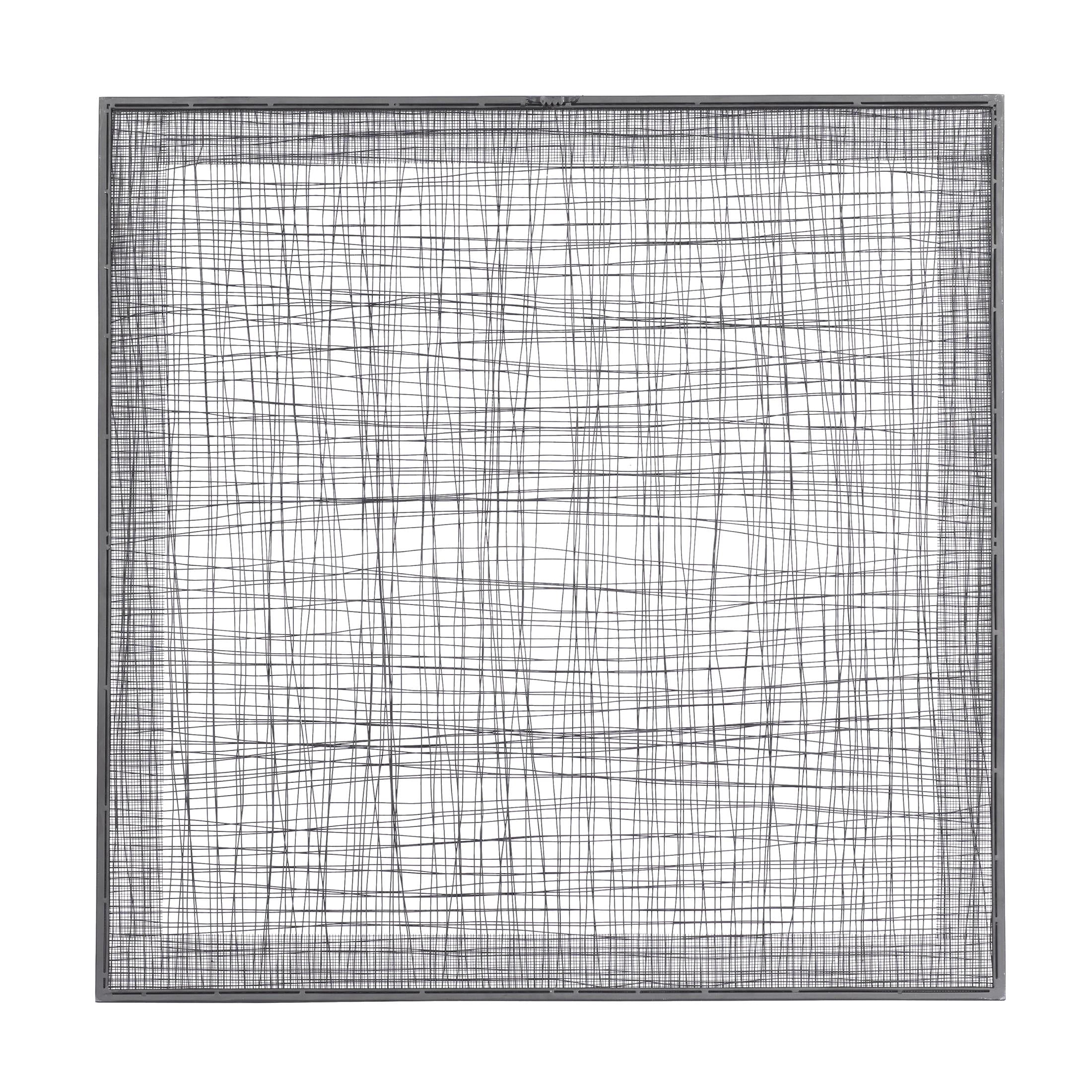 DecMode Black Metal Mesh Geometric Wall Decor