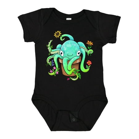

Inktastic Octopus As Potted Plant Gift Baby Boy or Baby Girl Bodysuit