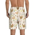 thumbnail image 3 of Kdxio Chicken Family Print Mens Sleep Shorts Bottoms Soft Comfy Pajama Wear Pants with Drawstring Pockets, 3 of 7