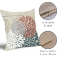 thumbnail image 4 of Blue Pink Pillow Covers 18x18 Flower White Gray Elegant Colored Throw Pillows Farmhouse Outdoor Decor for Home Living Room Sofa Bed Modern Floral Linen Square Cushion Case, Set of 2, 4 of 7