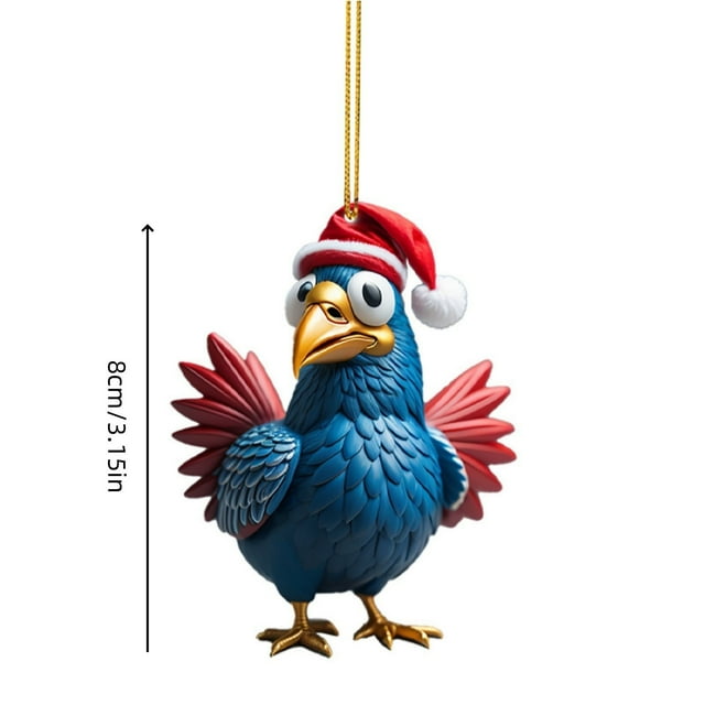 Christmas Tree Decorations Cute Rooster Car Pendant Home Tree Decoration Christmas Tree Ornament Home Decor Christmas Tree Ornaments